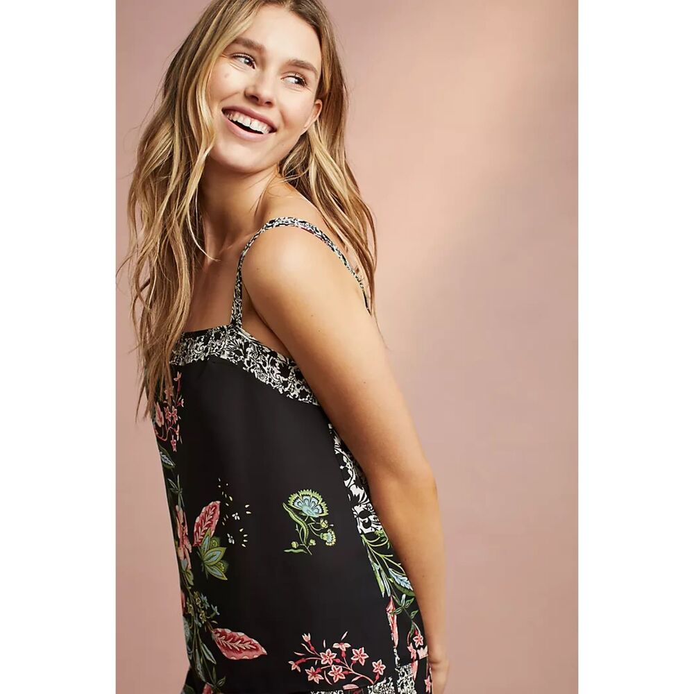 Flora Nikrooz Anthropologie Dillion Sleep Top Sleeveless Floral Print Medium